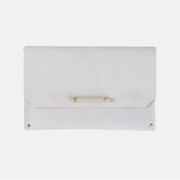 VIX - Pietra Leather Clutch Off White